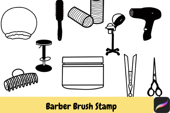 Download Barber Procreate Brush Stamps IPAD - Procreate Collection