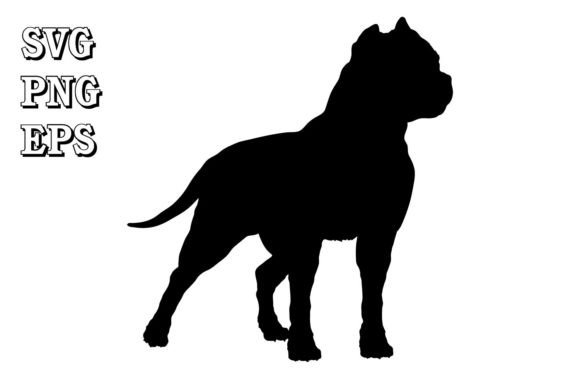 Download American Pit Bull Stands Dog Silhouette - Pit bull Collection