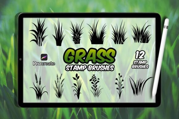 Download Grass Brush Stamp Set for Procreate - Procreate Collection