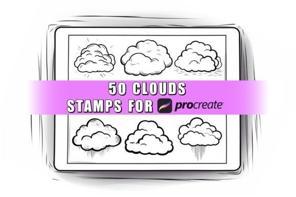 Download 50 Clouds Procreate Stamps Brushes - Procreate Collection