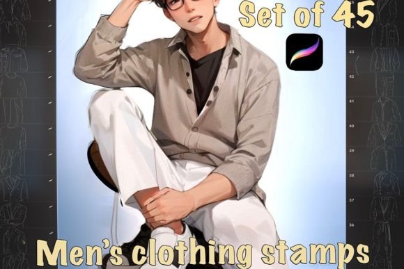 Download Men's Clothing Stamp for Procreate (45 B - Procreate Collection