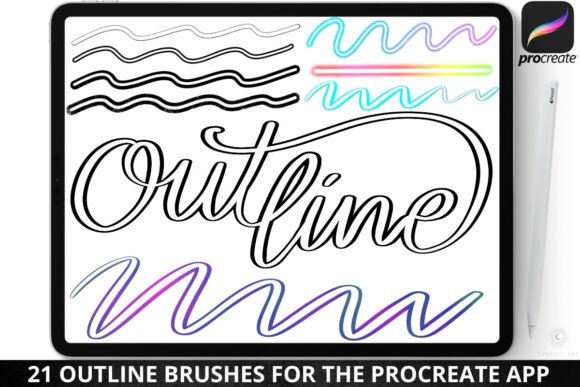 Download Procreate Outline Lettering Hollow Brush - Procreate Collection