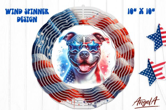 Download Patriotic Wind Spinner Pit Bull Png - Pit bull Collection