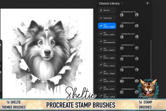 Download Sheltie Procreate Brush Stamps - Procreate Collection