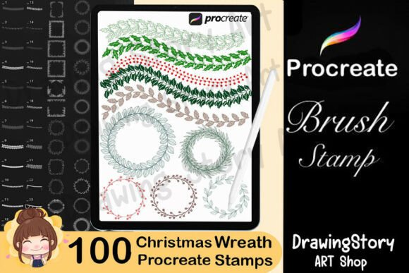 Download 100 Wreath Line Procreate Brushes - Procreate Collection