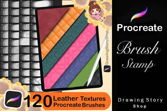 Download 120 Procreate Leather Textures Brushes - Texture Collection