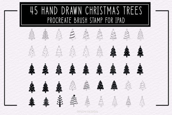 Download 45 Hand Drawn Christmas Tree PROCREATE - Procreate Collection