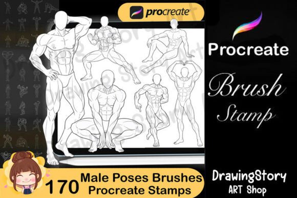 Download 170 Procreate Body Poses Stamps - Procreate Collection
