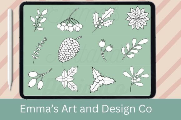 Download 12 Christmas Foliage Procreate Brushes - Procreate Collection