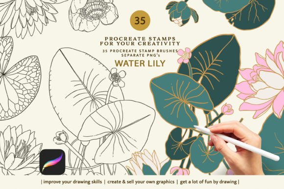 Download Water Lily Procreate Brushes - Procreate Collection