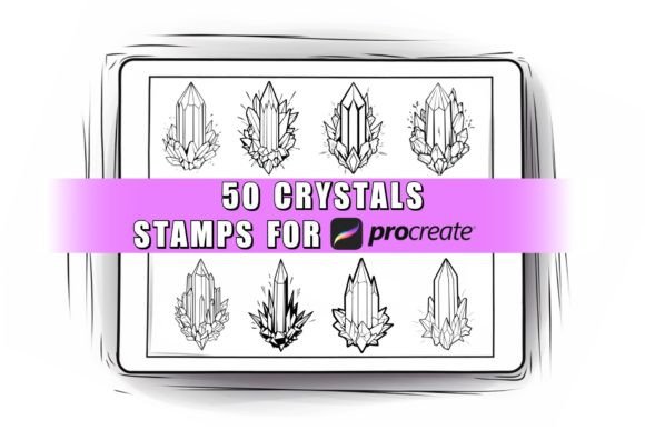 Download 50 Crystal Procreate Stamps Brushes - Procreate Collection