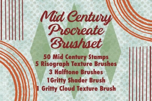 Download Mid-Century Modern Procreate Brush Set - Procreate Collection