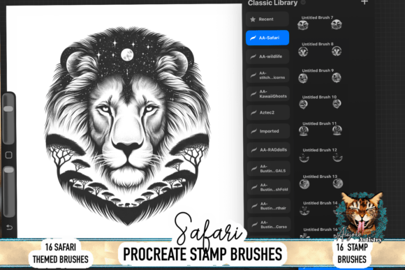 Download Safari Animals Procreate Brush Set - Procreate Collection