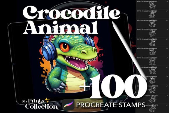 Download 100+ Procreate Crocodile Animal Stamps - Procreate Collection