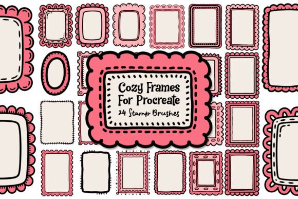 Download 24 Procreate Frame Stamp Brushes - Procreate Collection