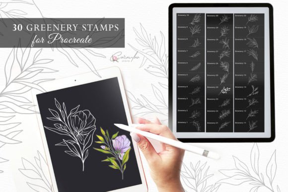 Download Greenery Procreate Stamps Brushset - Procreate Collection