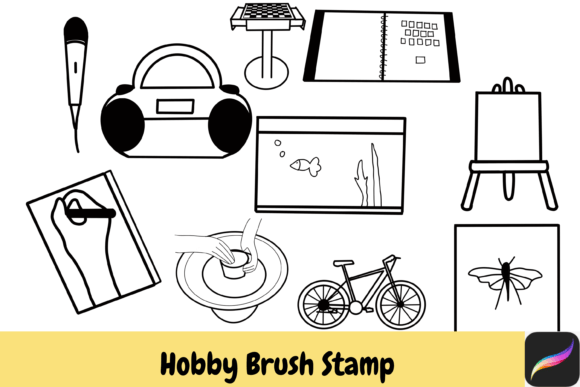 Download Hobby Procreate Brush Stamps IPAD - Procreate Collection