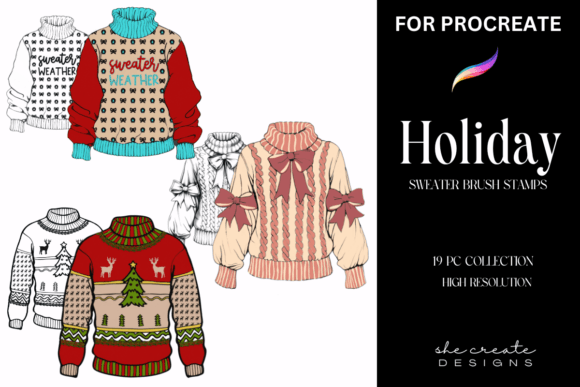 Download Procreate Holiday Sweater Stamp Brush - Procreate Collection