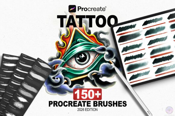Download 150 Tattoo Spitshading Procreate Brushes - Procreate Collection