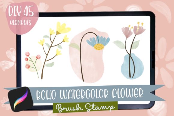 Download Procreate Brush Stamp Flower Watercolor - Procreate Collection