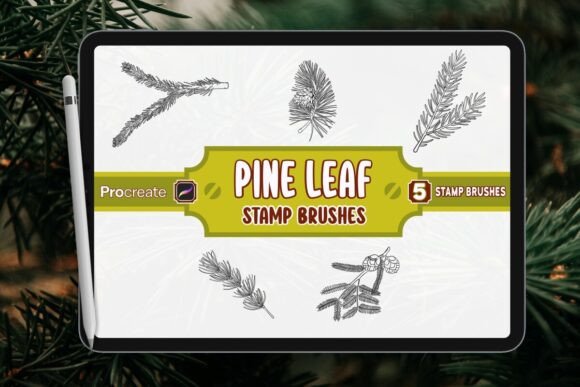 Download Pine Leaf Brush Stamp Set for Procreate - Procreate Collection