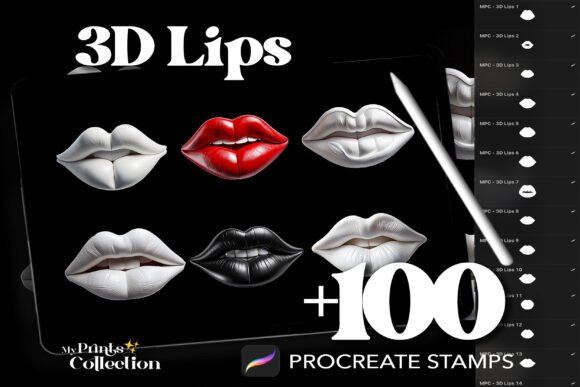 Download 100+ Procreate 3D 3D Lip Stamps - Procreate Collection