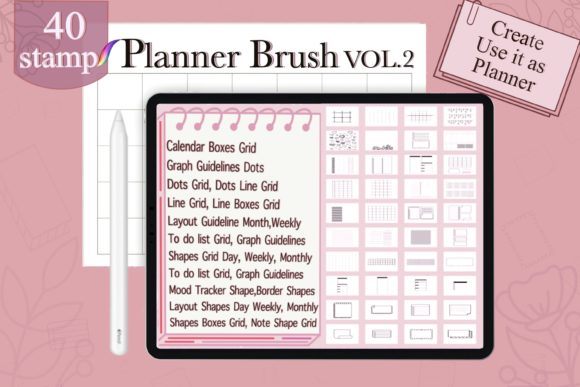 Download Procreate Brushes Stamp Outline Planner - Procreate Collection