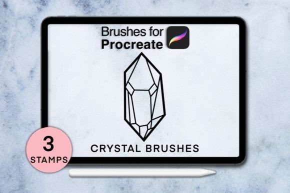 Download 3 Crystal Procreate Stamps - Procreate Collection