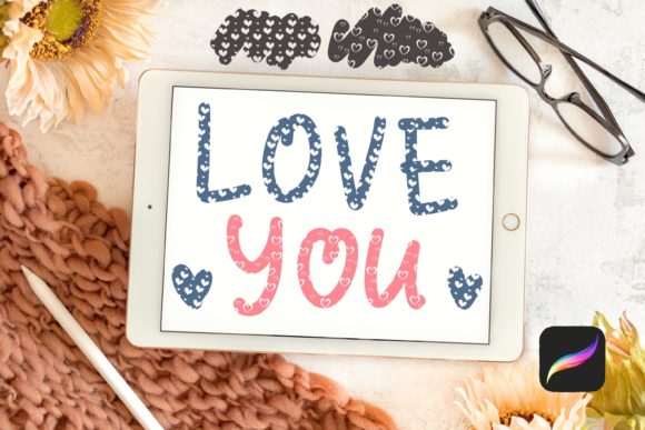 Download Heart Lettering Brush for Procreate - Procreate Collection