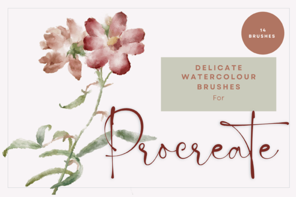 Download 14 Delicate Watercolor Brushes Procreate - Procreate Collection