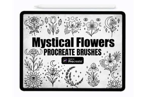 Download Mystical Flowers Procreate Stamp Brushes - Procreate Collection