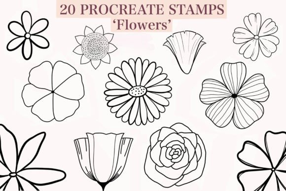 Download Flowers Procreate Stamp Brushes - Procreate Collection