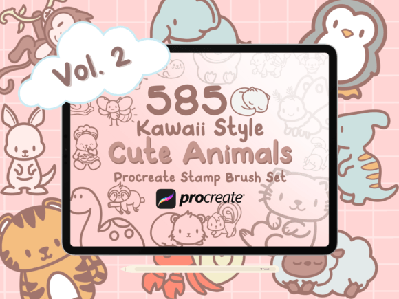 Download 585+ Kawaii Animals Procreate Stamps - Procreate Collection