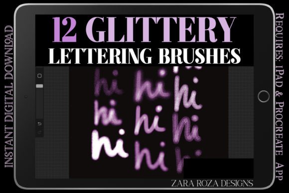 Download Procreate Glittery Lettering Brush Set - Procreate Collection