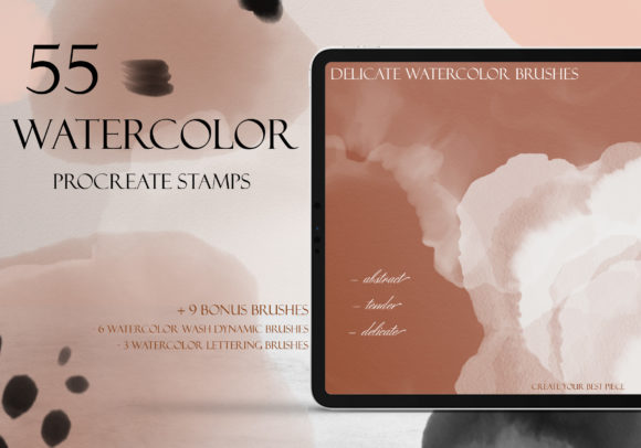 Download Delicate Watercolor Procreate Brush Set - Procreate Collection