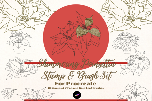 Download Shimmering Poinsettia Procreate Toolkit - Procreate Collection