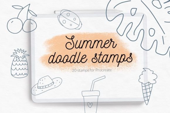 Download Summer Doodle Procreate Stamps BuJo Plan - Procreate Collection