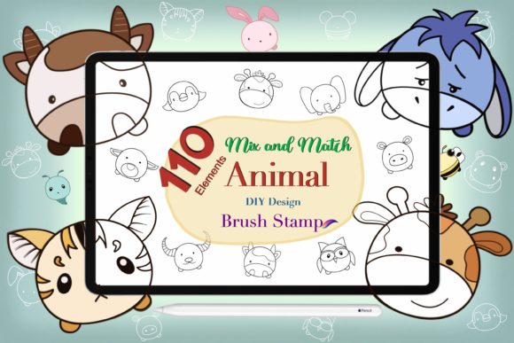 Download Design Cute Animal Brush Stamp Procreate - Procreate Collection